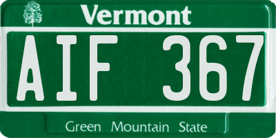 VT license plate AIF367