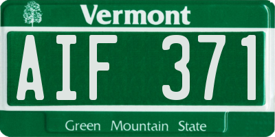 VT license plate AIF371