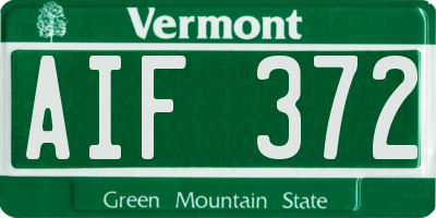 VT license plate AIF372