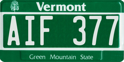 VT license plate AIF377