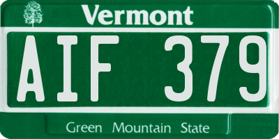 VT license plate AIF379