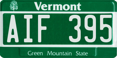 VT license plate AIF395