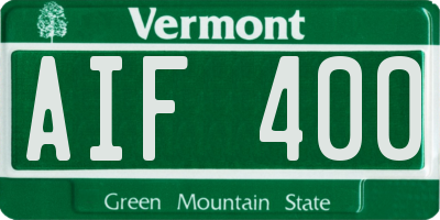 VT license plate AIF400