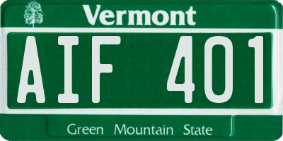 VT license plate AIF401