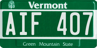 VT license plate AIF407