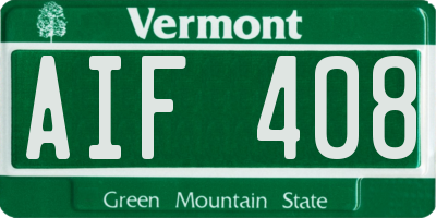 VT license plate AIF408