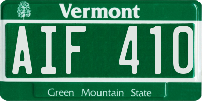 VT license plate AIF410