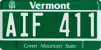 VT license plate AIF411