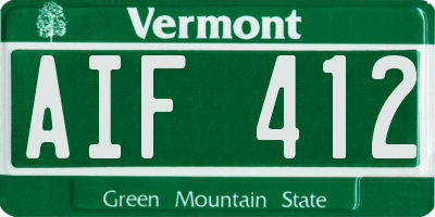 VT license plate AIF412