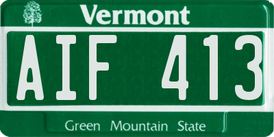 VT license plate AIF413