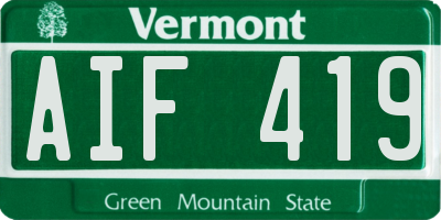 VT license plate AIF419