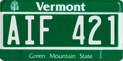 VT license plate AIF421