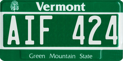 VT license plate AIF424