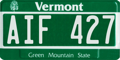 VT license plate AIF427