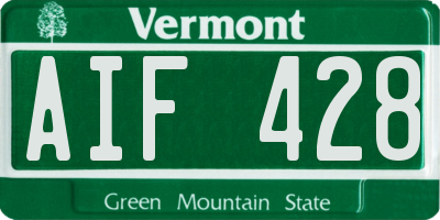 VT license plate AIF428