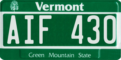 VT license plate AIF430