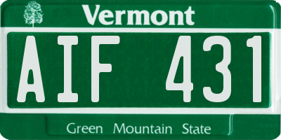 VT license plate AIF431
