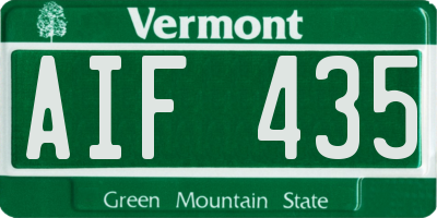 VT license plate AIF435