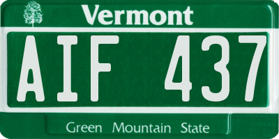 VT license plate AIF437