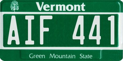 VT license plate AIF441