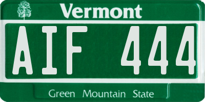 VT license plate AIF444