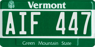 VT license plate AIF447