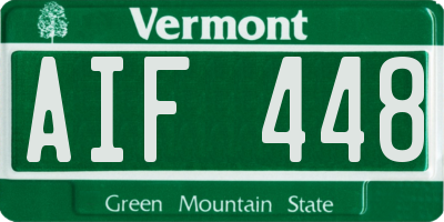 VT license plate AIF448