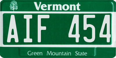 VT license plate AIF454