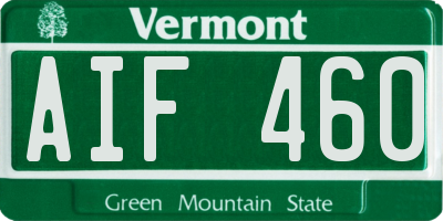 VT license plate AIF460