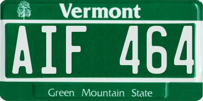 VT license plate AIF464