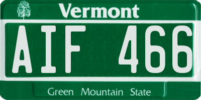 VT license plate AIF466