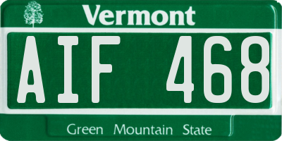 VT license plate AIF468