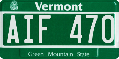 VT license plate AIF470