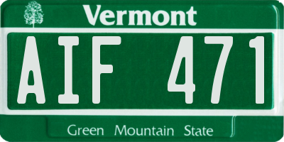 VT license plate AIF471