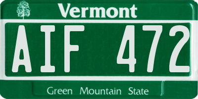 VT license plate AIF472