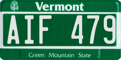 VT license plate AIF479
