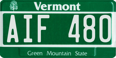VT license plate AIF480
