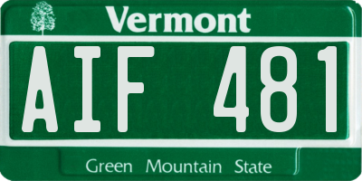 VT license plate AIF481