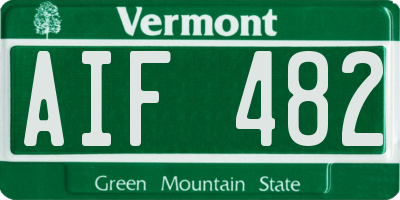 VT license plate AIF482