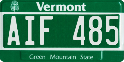 VT license plate AIF485