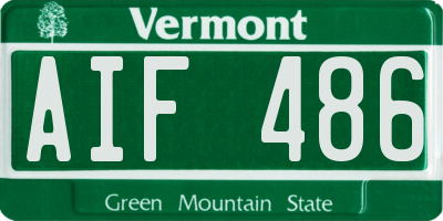 VT license plate AIF486
