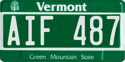 VT license plate AIF487