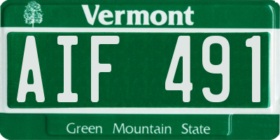 VT license plate AIF491