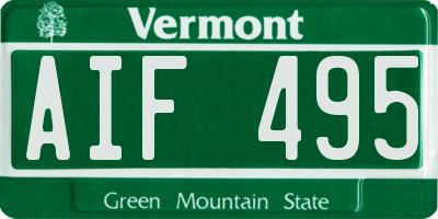 VT license plate AIF495