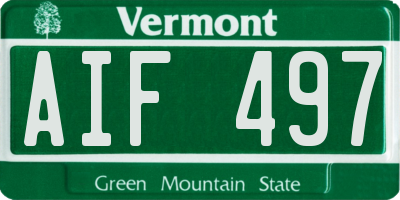 VT license plate AIF497