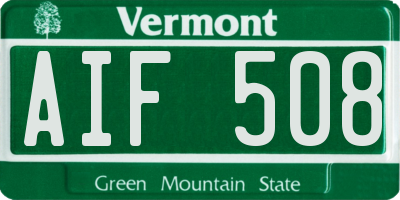 VT license plate AIF508