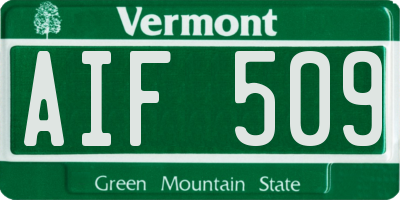 VT license plate AIF509