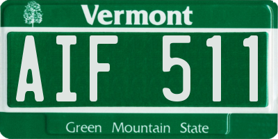 VT license plate AIF511
