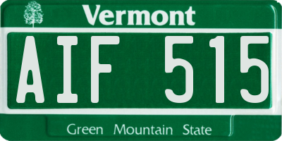 VT license plate AIF515