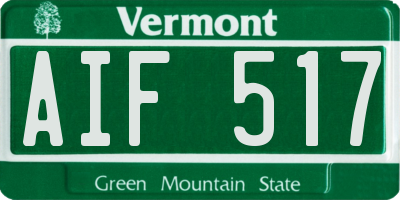 VT license plate AIF517